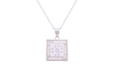 Asfour Crystal Chain Necklace With Square Pendant Inlaid With Zircon In 925 Sterling Silver ND0208