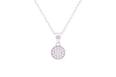 Asfour Crystal Chain Necklace With Round Pendant Inlaid With Zircon In 925 Sterling Silver ND0216