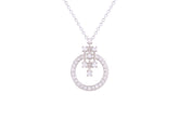 Asfour Crystal Chain Necklace With Decorative Round Pendant In 925 Sterling Silver ND0217