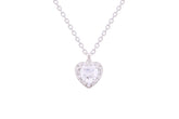 Asfour Crystal Chain Necklace With Heart Pendant Inlaid With Zircon In 925 Sterling Silver ND0226
