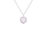 Asfour Crystal Chain Necklace With Heart Pendant Inlaid With Zircon In 925 Sterling Silver ND0227