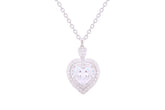 Asfour Crystal Chain Necklace With Heart Pendant Inlaid With Zircon In 925 Sterling Silver ND0228