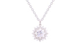 Asfour Crystal Chain Necklace With Snowflake Pendant In 925 Sterling Silver ND0236
