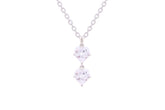 Asfour Crystal Chain Necklace With Zircon Hearts Pendant In 925 Sterling Silver ND0238