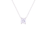 Asfour Crystal Chain Necklace With Round Zircon Stone In 925 Sterling Silver ND0261