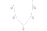 Asfour Crystal Charm Necklace With Marquise Design In 925 Sterling Silver-ND0283