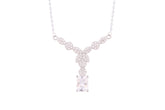 Asfour Crystal Chain Necklace With Art Deco Pendant In 925 Sterling Silver-ND0291