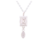 عصفور كريستال سلسلة فضة عيار 925 بتصميم اميرالد مرصع بالزركون - ND0297