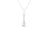 Asfour Crystal Chain Necklace With Round Zircon Stones In 925 Sterling Silver-ND0299
