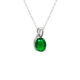 Asfour Crystal Chain Bracelet With Art Deco Emerald Oval Zircon In 925 Sterling Silver-ND0303-G