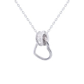 Asfour Crystal Chain Bracelet With Heart Pendant In 925 Sterling Silver-ND0311