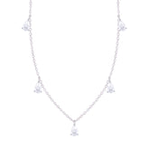 Asfour Crystal Charm Necklace With Pear Pendant In 925 Sterling Silver-ND0361