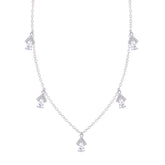 Asfour Crystal Charm Necklace With Decorative Pear Pendant In 925 Sterling Silver-ND0362