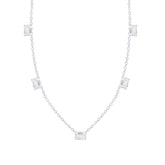 Asfour Crystal Charm Necklace With Emerald Zircon Stones In 925 Sterling Silver-ND0363