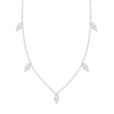 Asfour Crystal Charm Necklace With Marquise Zircon Design In 925 Sterling Silver-ND0364