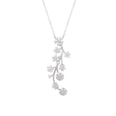 Asfour Crystal Chain Necklace With Decorative Branch In 925 Sterling Silver-ND0372
