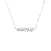 Asfour Crystal Chain Necklace With Baguette Zircon Pendant In 925 Sterling Silver-ND0373