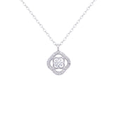 Asfour Crystal Chain Necklace With Art Deco Pendant In 925 Sterling Silver-ND0378