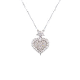 Asfour Crystal Chain Necklace With Decorative Zircon Heart In 925 Sterling Silver-ND0389