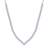 Asfour Crystal Tennis Necklace With Round Zircon Stones In 925 Sterling Silver-ND0398