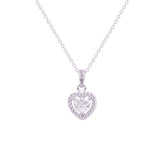 Asfour Crystal Chain Necklace With Heart Pendant In 925 Sterling Silver-ND0403