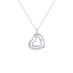 Asfour Creations Chain Necklace With Heart Pendant In 925 Sterling Silver – ND0404