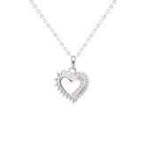 Asfour Crystal Chain Necklace With Heart Pendant In 925 Sterling Silver-ND0406