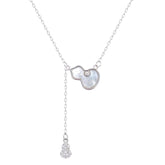 عصفور كريستال سلسلة فضة عيار 925 بتصميم قرعة مرصع بالزركون - ND0464