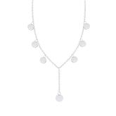 عصفور كريستال سلسلة فضةعيار 925 مرصعة بقطع دائرية متدلية - ND0465
