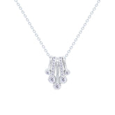 Asfour Crystal Chain Necklace With Dangling Decorative Pendant In 925 Sterling Silver-ND0546