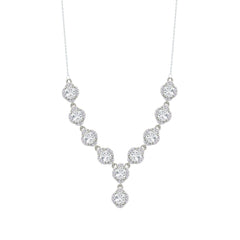 Asfour Crystal Chain Necklace with Round Design Zircon Stones In 925 Sterling Silver-ND0568