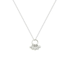 Asfour Crystal Chain Necklace With Dangling Ball Design In 925 Sterling Silver-ND0571