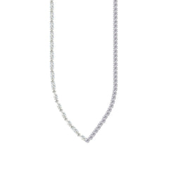 Asfour Crystal Tennis Necklace With Baguette & Round Stones In 925 Sterling Silver-ND0576