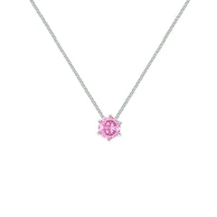 Asfour Crystal Box Chain Necklace With Emerald Round Zircon In 925 Sterling Silver-ND0591-G