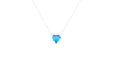 Asfour Crystal 925 Sterling Silver Chain Necklace With Aquamarine Pendant