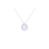 Asfour Crystal 925 Sterling Silver Chain Necklace With Zircon Stones