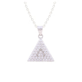 عصفور كريستال سلسلة فضة عيار 925 بتصميم هرمي مرصع بالزركون - NM0015