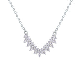 Asfour Crystal Chain Necklace With V Zircon Pendant In 925 Sterling Silver-NM0029