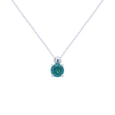 عصفور كريستال سلسلة فضة عيار 925 بتصميم دائري مرصع بفص زركون اخضر - NM0039-G