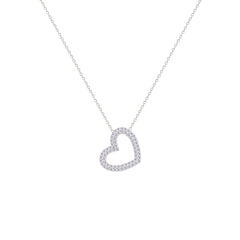 Asfour Creations Chain Necklace With Heart Pendant In 925 Sterling Silver – NM0072