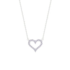 Asfour Creations Chain Necklace With Heart Pendant In 925 Sterling Silver – NM0086