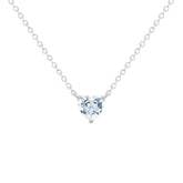 Asfour Crystal Chain Necklace With Heart Pendant In 925 Sterling Silver-NM0090