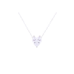 Asfour Crystal 925 Sterling Silver Chain Necklace With Clear Pendant