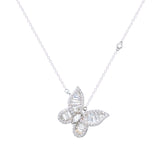 Asfour Crystal Chain Necklace With Butterfly Design In 925 Sterling Silver-NR0550