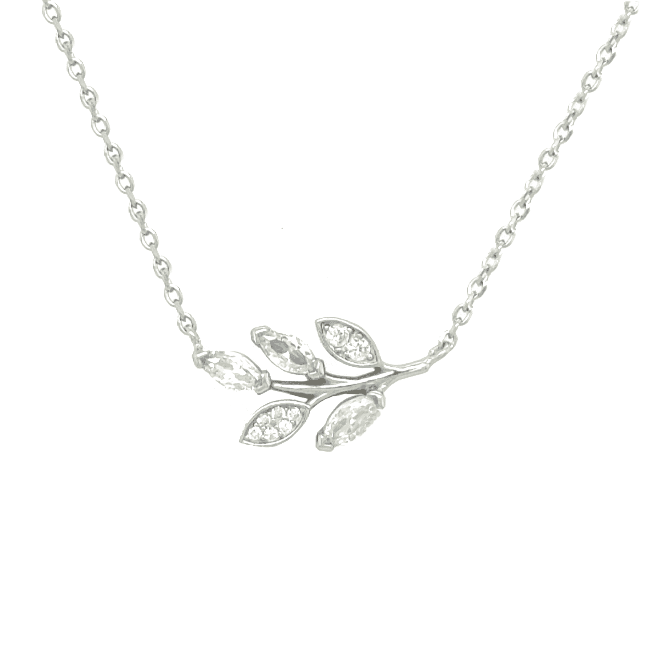 Asfour rounded Zircon Stone Silver 925 Necklace - NR0058