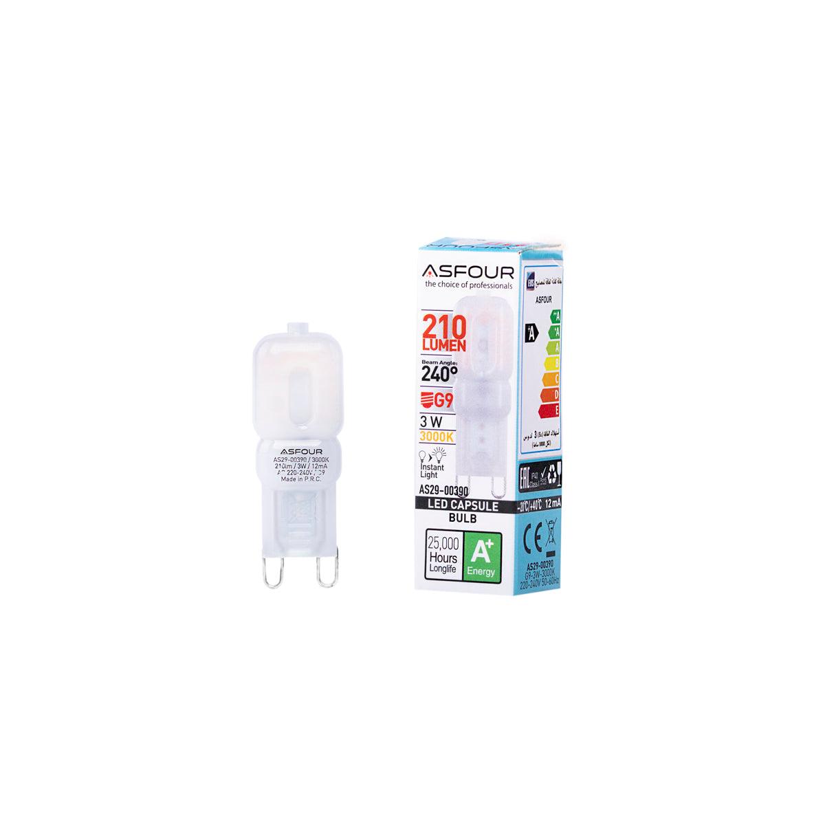 Asfour Dimmable G9 - Warm White - 3W (Energy Saver) - Asfour Crystal