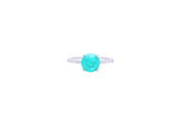 Asfour Crystal Drew Ring With Aquamarine Round Design In 925 Sterling Silver RD0013-GC-9