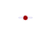Asfour Crystal A Drew Ring Made Of 925 Sterling Silver ( Size 10 ) Inlaid With Round Ruby Zircon Stone-RD0051-R5-10