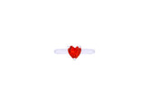 Asfour Crystal A Drew Ring 925 Sterling Silver Heart Design Inlaid Zircon Stone