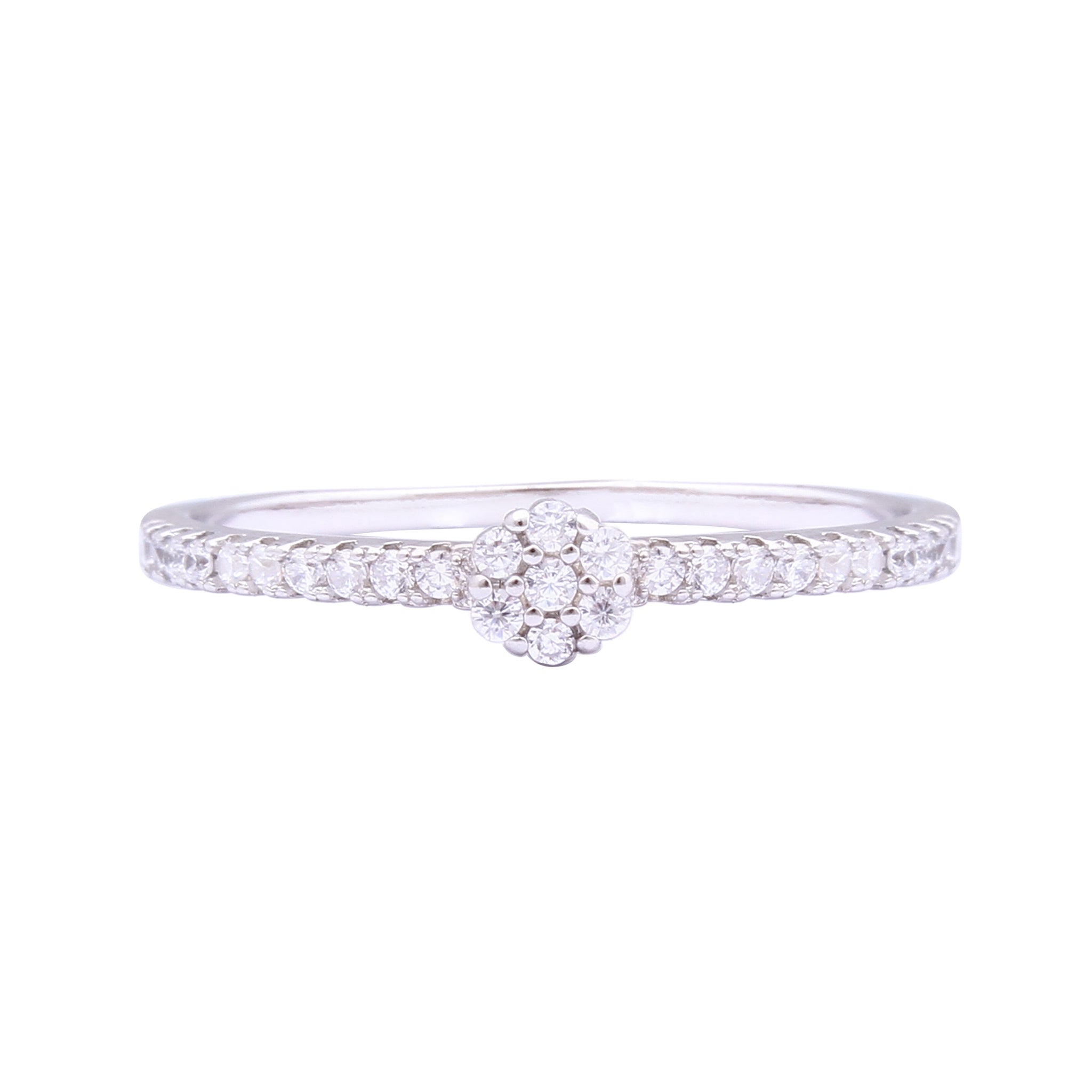 Asfour Crystal Drew Ring With Flower Design In 925 Sterling Silver RD0116-9